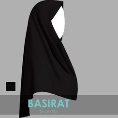 تصویر مقنعه ابردوزی نخی بروجرد مشکی قد100 