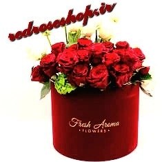 تصویر باکس گل رز هلندی سرخ کد ۹۰۲ red roses gift box