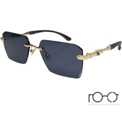 تصویر عینک آفتابی بدون فریم کارتیر Cartier فلزی کد D24790S رنگ طلایی با لنز دودی 