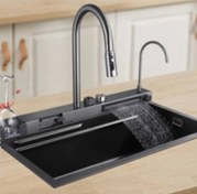 تصویر سینک آبشاری پیانویی سه کلید دودی 