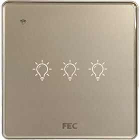 تصویر کلید وای فای لمسی سه پل FEC کد SW-03 