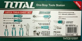 تصویر مجموعه ابزار 59 پارچه صنعتی توتال THTCS12591 Total 59 Pcs Tool Chest Set- THTCS12591