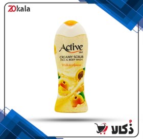 تصویر شامپو صورت و بدن کرمی اسکراپ اکتیو با رایحه شیر و زردآلو Milk & apricots - حجم 400 میلی لیتر 