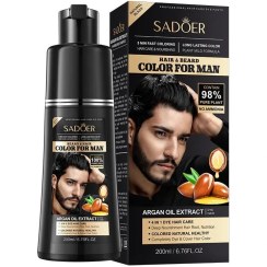 تصویر شامپو رنگ مردانه سادور مدل آرگان مشکی طبیعی حجم 200 میلی‌لیتر 