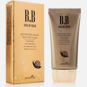 تصویر بی بی کرم حلزون آنه‌پور SPF50+ PA+++ کره‌ای – روشن‌کننده، ضدچین‌وچروک و ضدآفتاب (۵۰ میل) Aenepure Snail BB Cream SPF50+ PA+++ – Whitening, Anti-Wrinkle, Sun Protection – Korea (50ml)