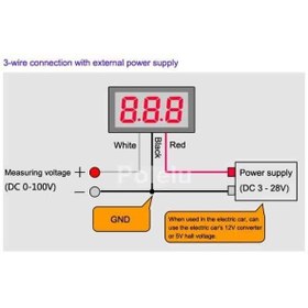 تصویر ماژول ولتمتر 3 دیجیت DC 0-100V سایز 0.36 اینچ 