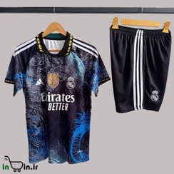 تصویر لباس دراگون رئال مادرید 2025 Real Madrid 2025 Dragon Kit, Thai A+ quality