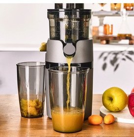 تصویر آب میوه و سبزی گیری فشار آهسته BPA بدون ویژگی FOLD FRUIT SQUEEZE 200W کاراجا Karaca 