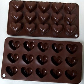 تصویر قالب سیلیکونی شکلات طرح قلب 