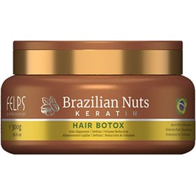 تصویر بوتاکس ناتس اجیلی فلپس مدل BRAZILIAN NUTS KERATIN BOTOX حجم 300 گرم 