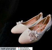 تصویر کفش عروسکی طرح گل رز اکلیلی | کد 0011 