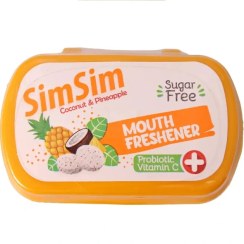 تصویر قرص خوشبوکننده دهان سیم سیم با طعم نارگیل و آناناس Sim Sim Mouth Freshener Tablet – Coconut & Pineapple Flavor 