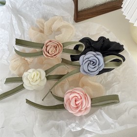 تصویر اسکرانچی حریر گل رز 