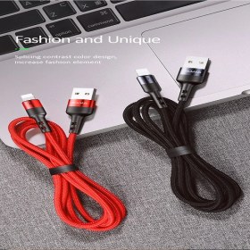 تصویر کابل تبدیل USB Type-A به Lightning یوسمز مدل SJ311 طول 1 متر USAMS US-SJ311 USB Type-A to Lightning 1M Cable