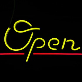 تصویر تابلو نئون طرح open 