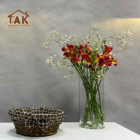 تصویر سبد نان و سبزی حصیری گرد کوچک 