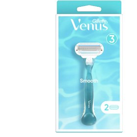 تصویر خود تراش ژیلت ونوس 3 لبه مدل Venus Smooth به همراه دو تیغ یدک 