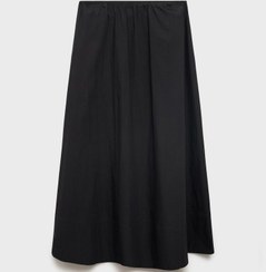 تصویر دامن نخی مدل A-line زنانه مشکی منگو 