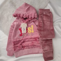 تصویر هودی شلوار مخمل دخترانه 