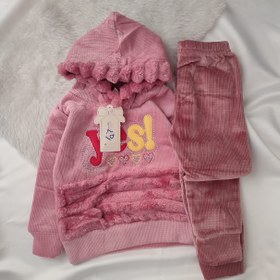 تصویر هودی شلوار مخمل دخترانه 