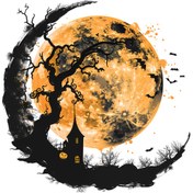 تصویر برچسب تیشرت حرارتی مدل خفاش و شب 