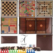 تصویر پک شش بازی تخته نرد، شطرنج، منچ و ... 