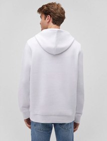 تصویر هودی مردانه ماوی اورجینال MAVI Hooded Printed White Sweatshirt 