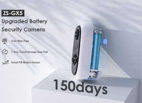 تصویر دوربین امنیتی باتری شارژی با کیفیت بالا و متصل به گوشی ZS-GX5 (بار آمازون) Battery Camera ZS-GX5