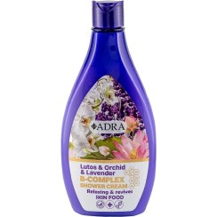 تصویر شامپو بدن کرمی آدرا حاوی عصاره های نیلوفر آبی و ارکیده و اسطوخودوس حجم 400 میل 