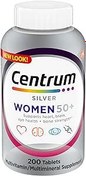 تصویر مولتی ویتامین زنانه Centrum Silver برای زنان 50 پلاس، مکمل مولتی ویتامین/مولتی‌مینرال با ویتامین D3، ویتامین‌های B، ترکیبات غیر GMO، پشتیبانی از حافظه و شناخت در بزرگسالان مسن - 200 Ct - ارسال 20 روز کاری Centrum Silver Women's Multivitamin for Women 50 Plus, Multivitamin/Multimineral Supplement with Vitamin D3, B Vitamins, Non-GMO Ingredients, Supports Memory and Cognition in Older Adults - 200 Ct