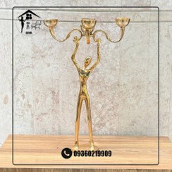 تصویر شمعدان پنج شعله بالرین فلزی 