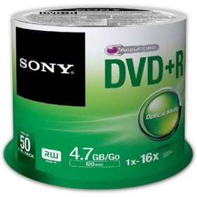 تصویر دی وی دی خام سونی مدل DVD+R بسته 50 عددی 