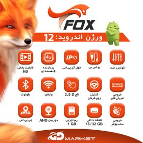 تصویر مانیتور فابریک خودرو سمند سورن / پلاس مدل 9 اینچ اندروید فاکس (FOX) - جی دی مارکت 