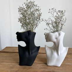 تصویر گلدان نیم رخ سایز ۱۶ سانت 