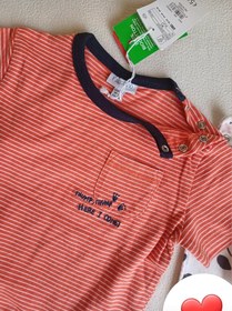 تصویر تیشرت نخی نوزادی برند او وی اس : کد kodak1111 - آجری / 1 تا 2 سال ا OVS brand baby cotton t-shirt OVS brand baby cotton t-shirt