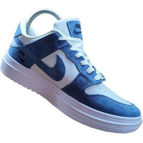 تصویر نایکی مردانه (NIKE) (جردن1) سفید آبی Men's sports shoes Nike model (NIKE) (jordan1) Blue white