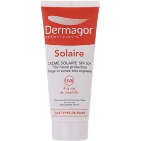 تصویر کرم ضدآفتاب بی‌رنگ درماگور Solaire SPF 50+، مخصوص پوست نرمال تا چرب 