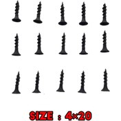 تصویر پیچ ام دی اف ۲ سانتی مشکی سایز ۲۰×4 بسته ۱۰۰۰ عددی Dry wall screw mdf 2cm