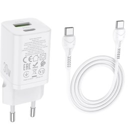 تصویر شارژر دیواری هوکو مدل N13 PD 30W+QC3.0 به همراه کابل USB-C 