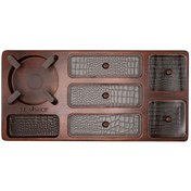 تصویر سینی چوبی وارمردار قهوه ای 