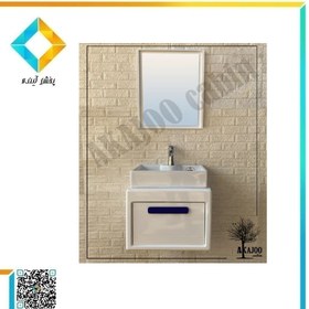 تصویر ست کامل کابینت و روشویی به همراه آینه و باکس آکاژو کابین مدل A112 