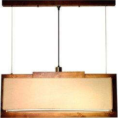 تصویر لوستر چوب سه شعله شید مکعب مسینا V3 pendant lamp V3