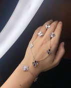 تصویر ست کامل نقره زنانه ونکلیف 3گل اورجینال کد ۱۰۳۷ 