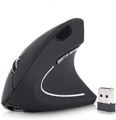 تصویر ماوس بی‌سیم ارگونومیک قابل شارژ ELECDON، ماوس عمودی نوری 2.4G USB با 3 دکمه DPI 800/1200/1600 سطح 6 قابل تنظیم برای رایانه، لپ‌تاپ، رایانه شخصی، مک بوک (سیاه) 