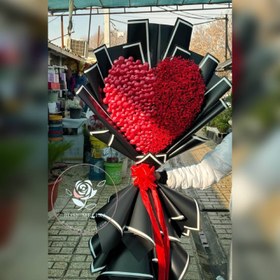 تصویر دسته گل ژیپسوفیلا قلبی ولنتاین کد 07 