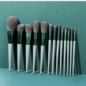 تصویر ست براش آرایشی 13تکه ای کیسه دار piece makeup brush set with velvet bag  FIX 13