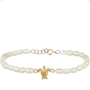 تصویر دستبند لاکپشت و مروارید باروک طبیعی 