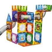 تصویر بلوک های مگنتی الگوی لوله ای Magnetic tiles blocks pipe set