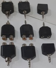 تصویر تبدیل یک فیش هدفونی به دو فیش سونی ماده در بسته های ۵ عددی 