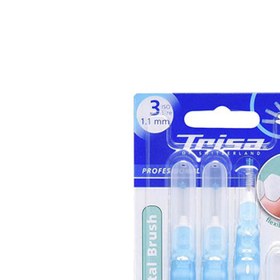 تصویر خمیردندان بین دندانی پروفشنال 1.1 میلی متری تریزا Trisa-Interdental-Brush-Flexible-ISO-Size-3-(1.1-mm),-3-Pcs